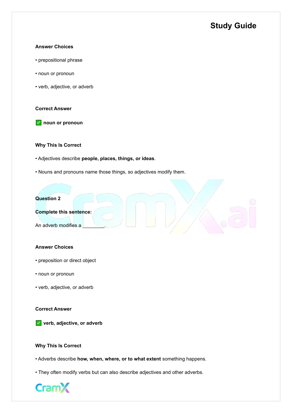 English - Modifiers Adjectives, Adverbs, and Compo - Page 3 preview image