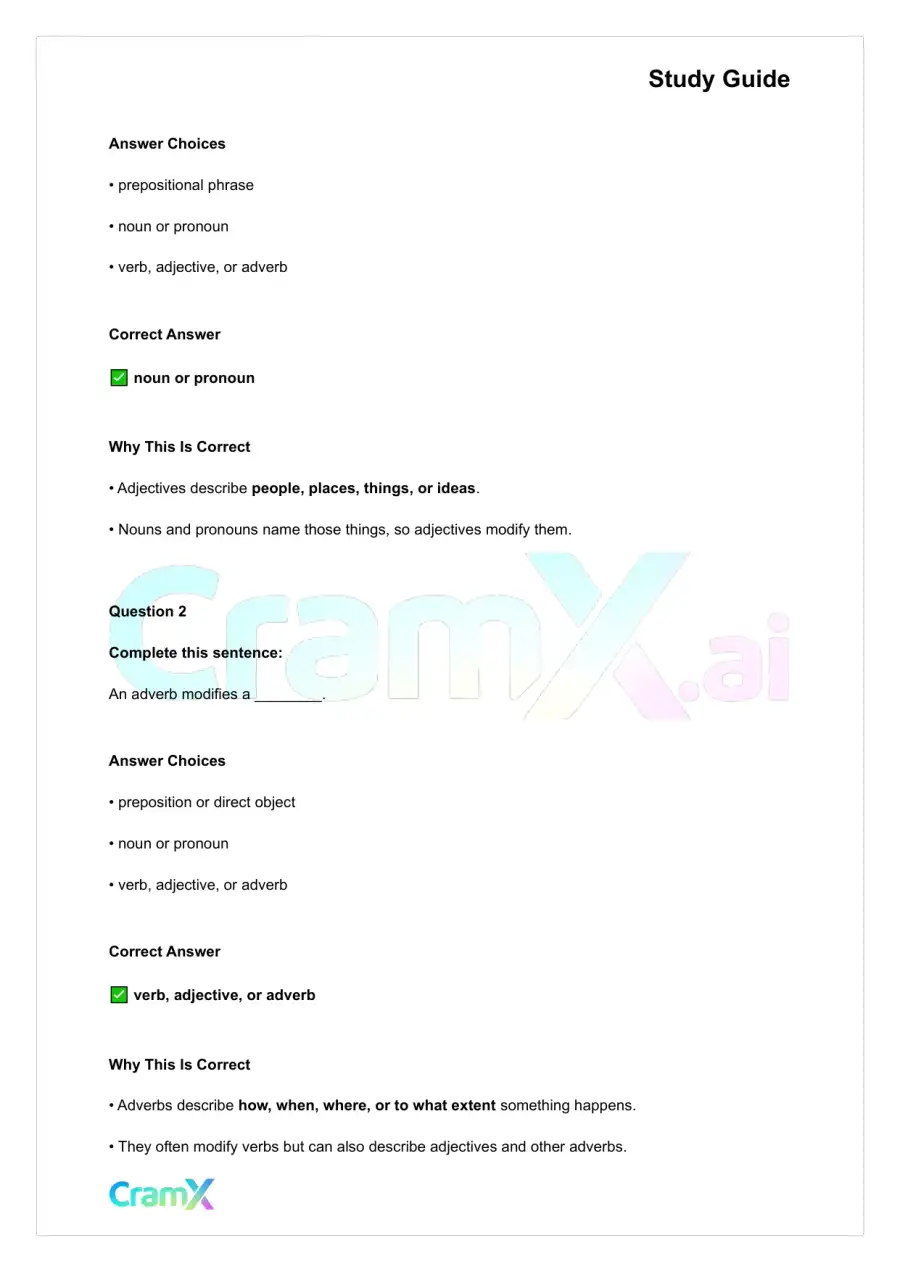 English - Modifiers Adjectives, Adverbs, and Compo, page 3
