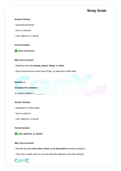 English - Modifiers Adjectives, Adverbs, and Compo - Page 3 preview image
