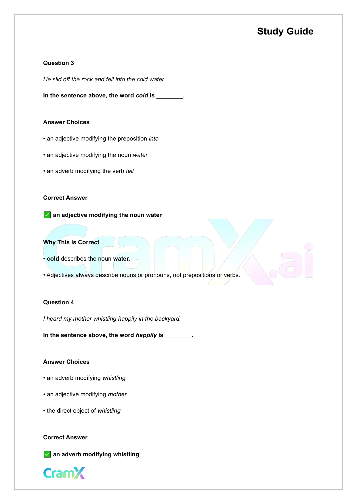 English - Modifiers Adjectives, Adverbs, and Compo - Page 4 preview image