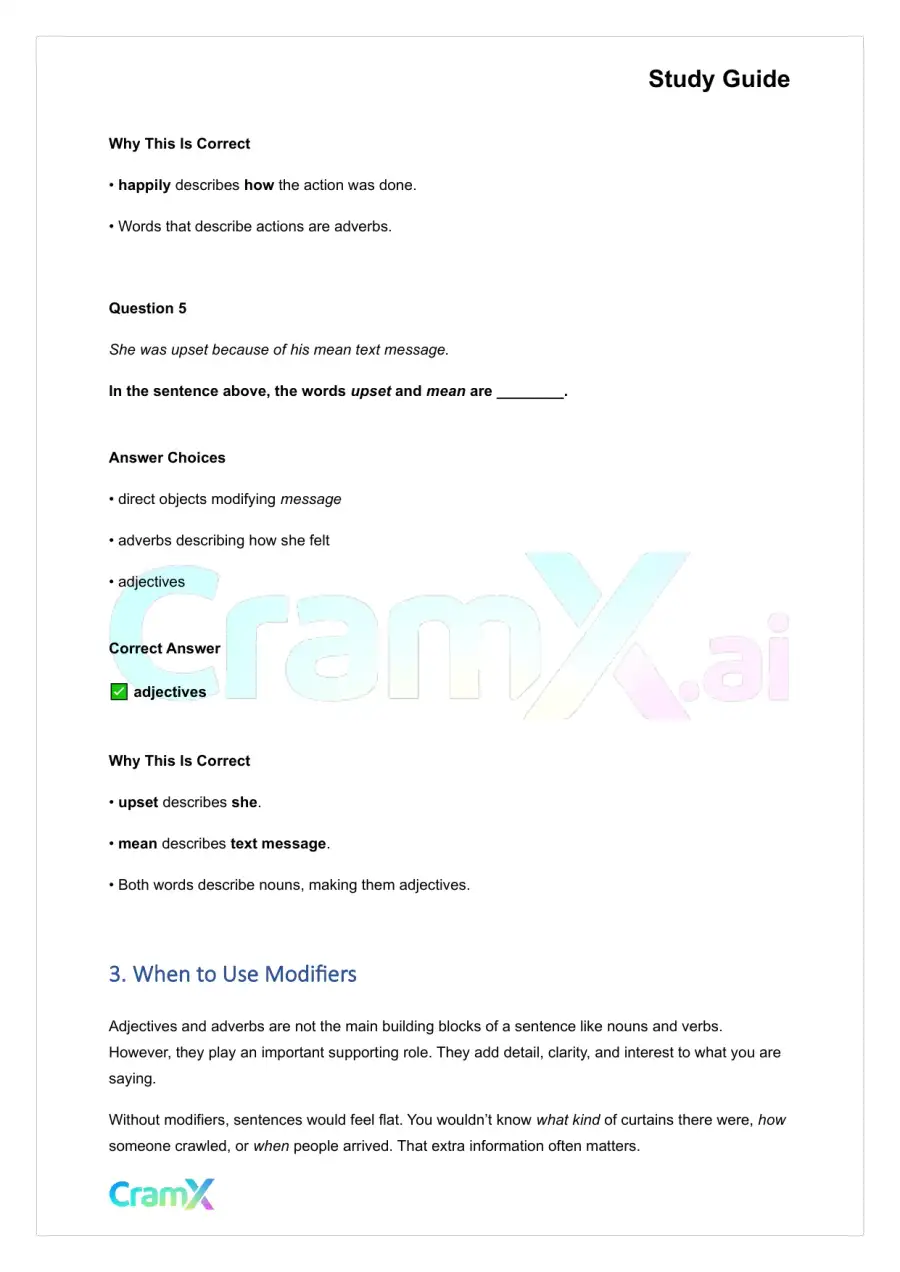 English - Modifiers Adjectives, Adverbs, and Compo, page 5