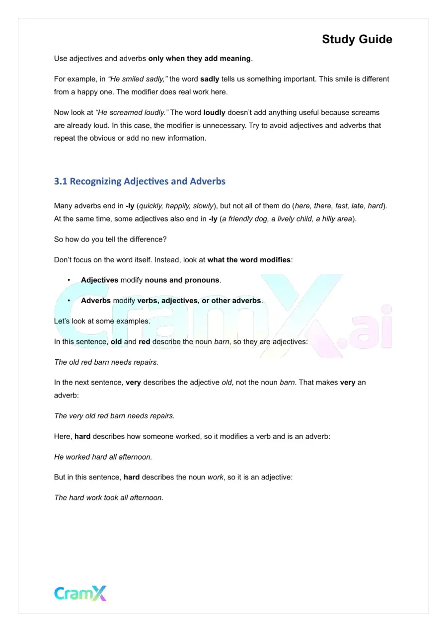 English - Modifiers Adjectives, Adverbs, and Compo, page 6