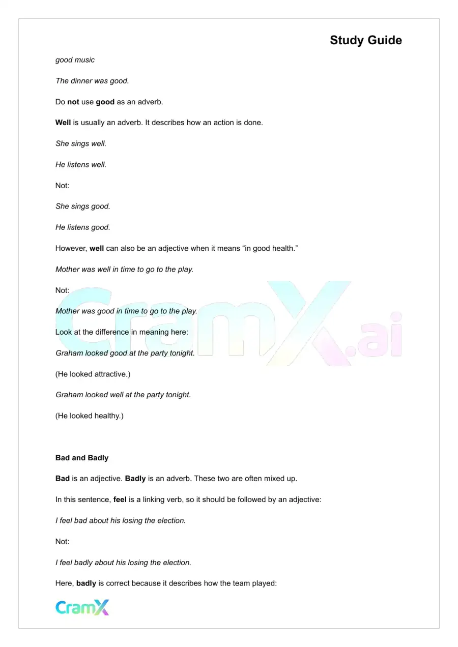 English - Modifiers Adjectives, Adverbs, and Compo, page 8