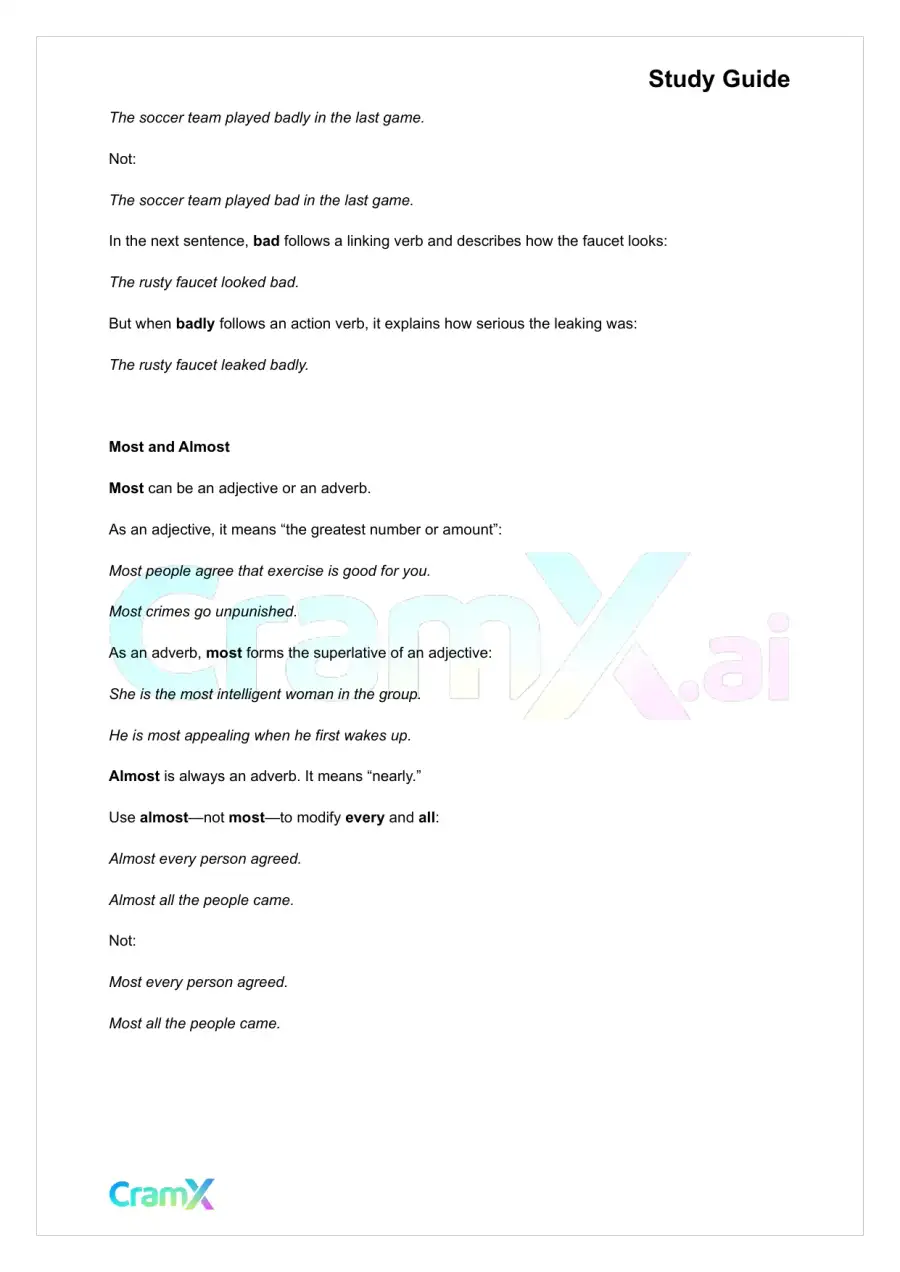 English - Modifiers Adjectives, Adverbs, and Compo, page 9