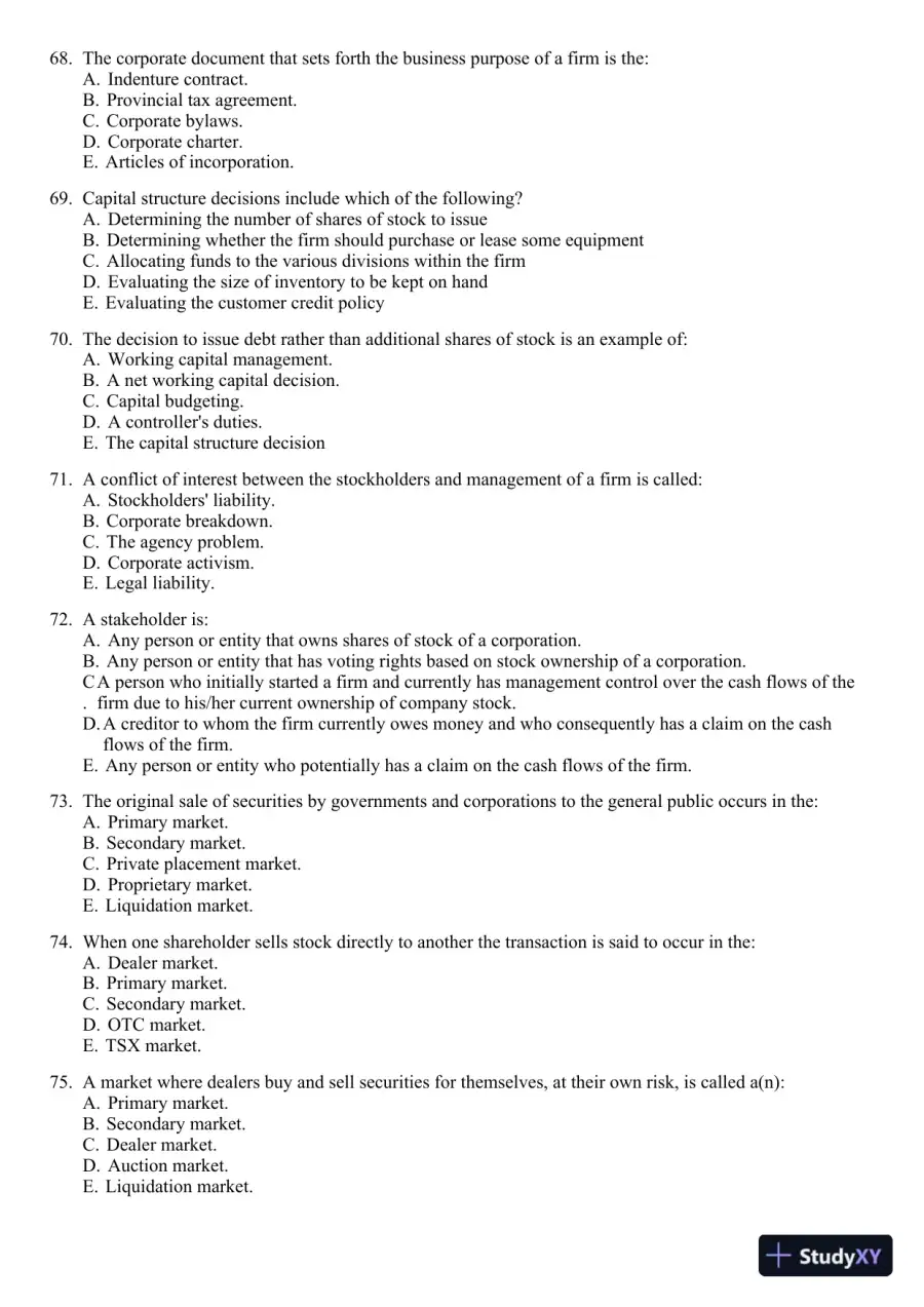Test Bank For Fundamentals Of Corporate Finance, 8th Canadian Edition, page 10