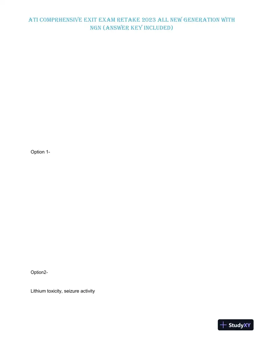 2023 ATI NGN Comprhensive Exit Exam with Answers (87 Solved Questions), page 3