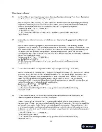 Test Bank for The Children's Thinking, 5th Edition - Page 13 preview image