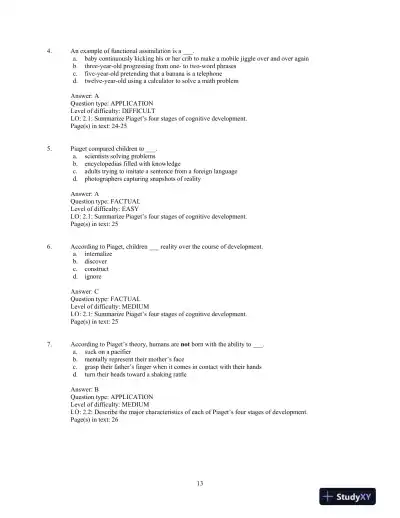 Test Bank for The Children's Thinking, 5th Edition - Page 16 preview image