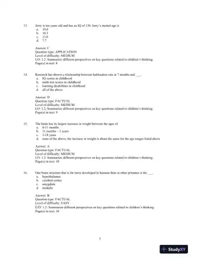 Test Bank for The Children's Thinking, 5th Edition - Page 8 preview image