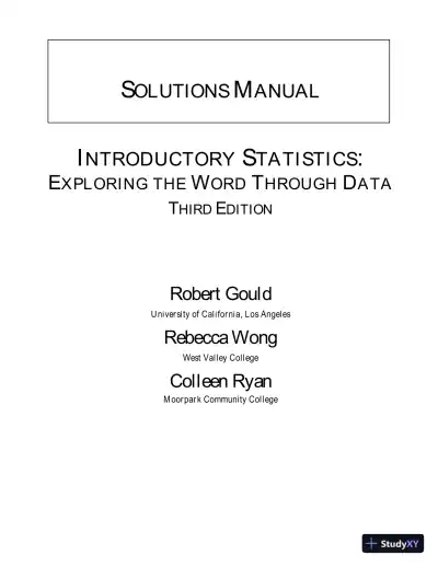 Solution Manual for Introductory Statistics: Exploring the World Through Data, 3rd Edition - Page 1 preview image