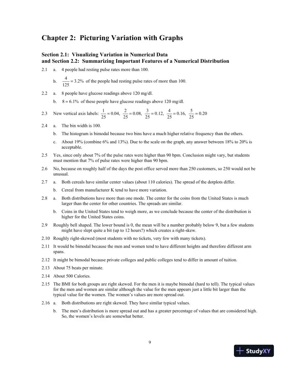 Solution Manual for Introductory Statistics: Exploring the World Through Data, 3rd Edition, page 15