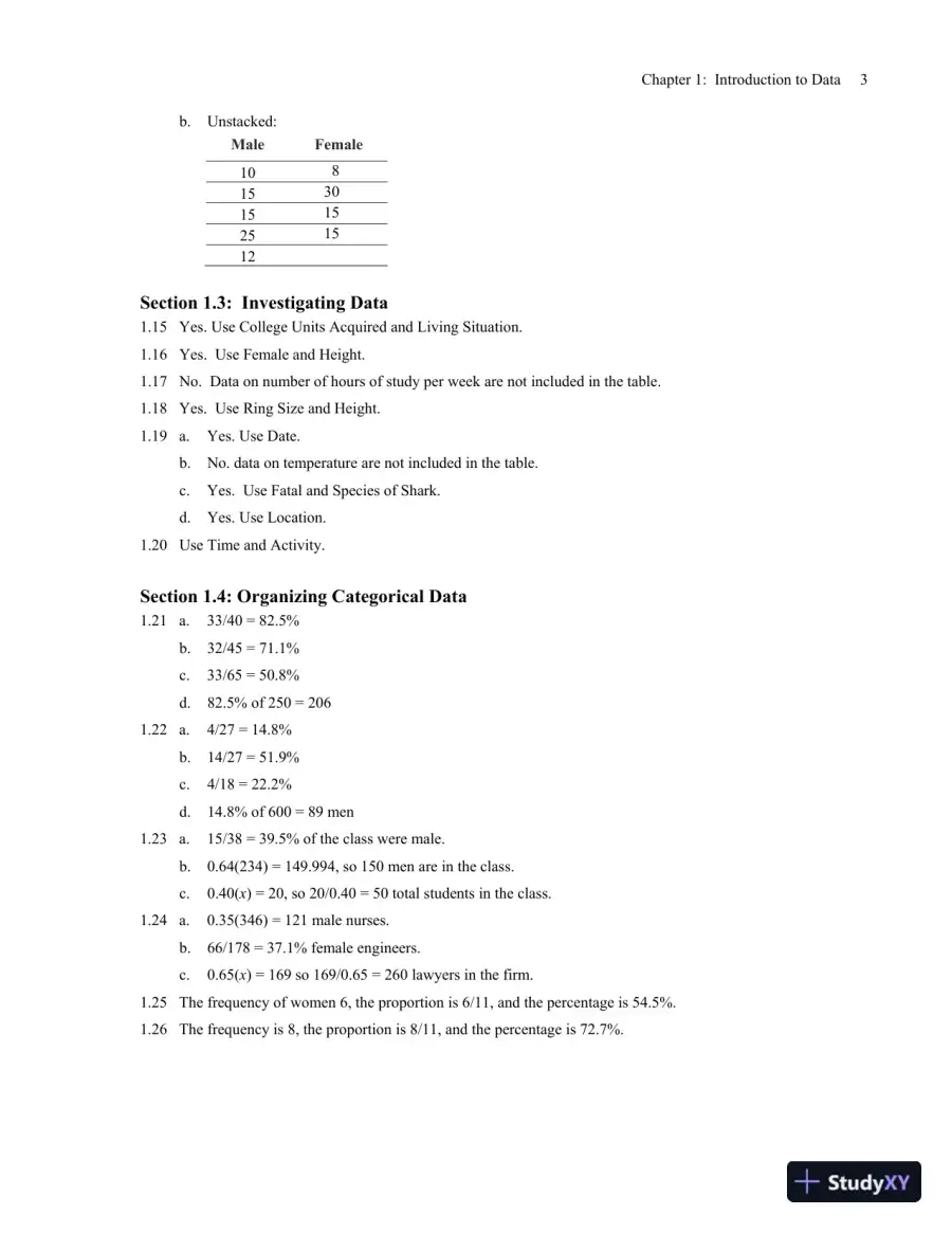 Solution Manual for Introductory Statistics: Exploring the World Through Data, 3rd Edition, page 9