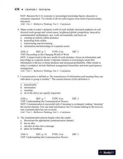Essentials of Business Communication Canadian 6th Edition Test Bank - Page 3 preview image