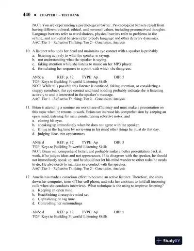 Essentials of Business Communication Canadian 6th Edition Test Bank - Page 5 preview image