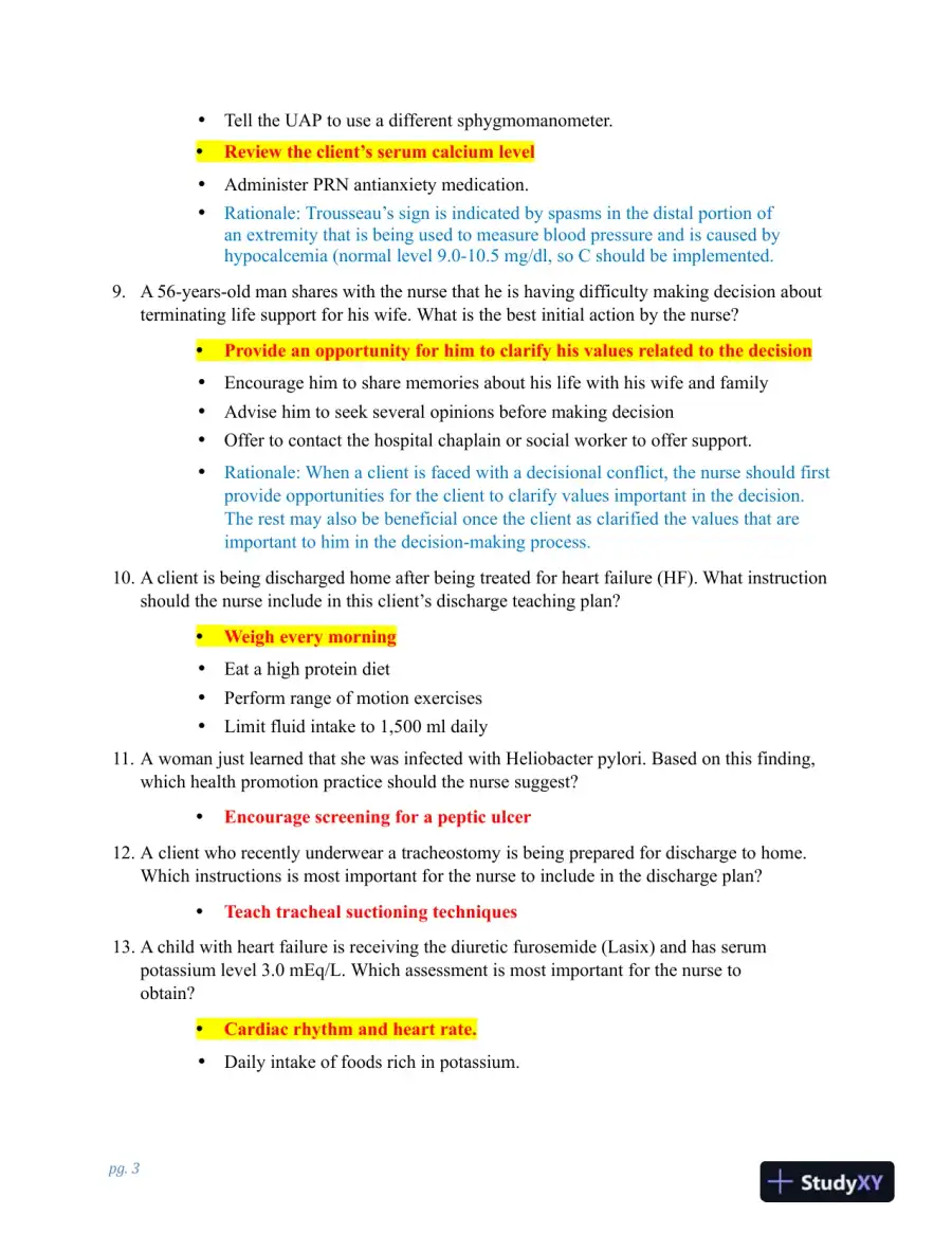 HESI PN Clinical Analysis Exit Exam Version 3 With Answers (100 Solved Questions), page 4