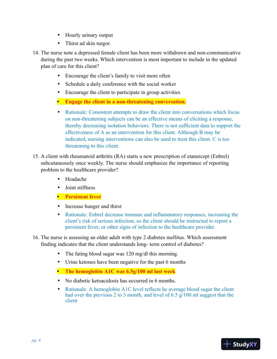 HESI PN Clinical Analysis Exit Exam Version 3 With Answers (100 Solved Questions), page 5