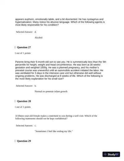 2022-2023 NRNP6541 Final Exam (3 Versions) with Answers (200 Solved Questions) - Page 11 preview image