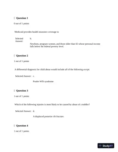 2022-2023 NRNP6541 Final Exam (3 Versions) with Answers (200 Solved Questions) - Page 3 preview image