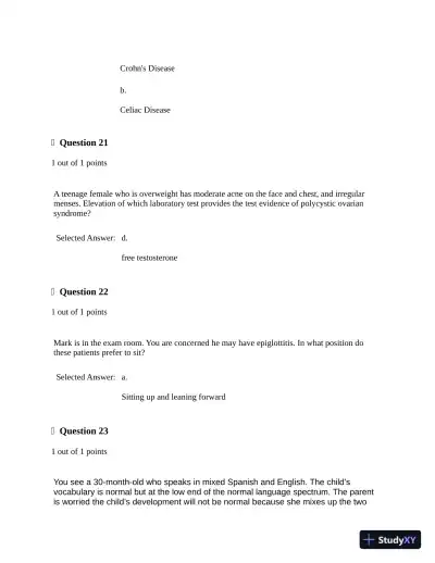 2022-2023 NRNP6541 Final Exam (3 Versions) with Answers (200 Solved Questions) - Page 9 preview image