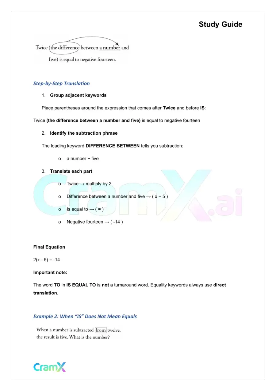 Math Word Problems - Equations, page 2
