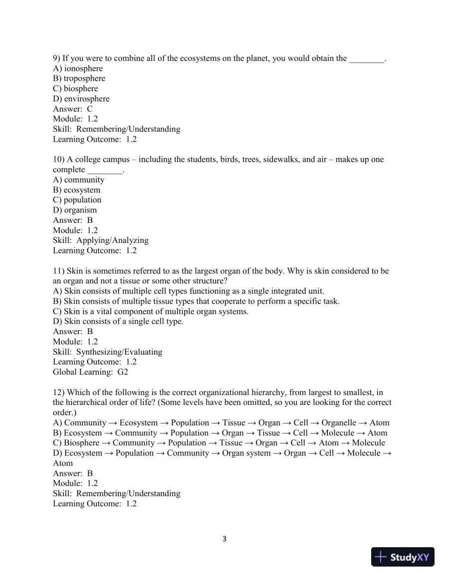 Test Bank For Biology: The Core, 3rd Edition, page 10