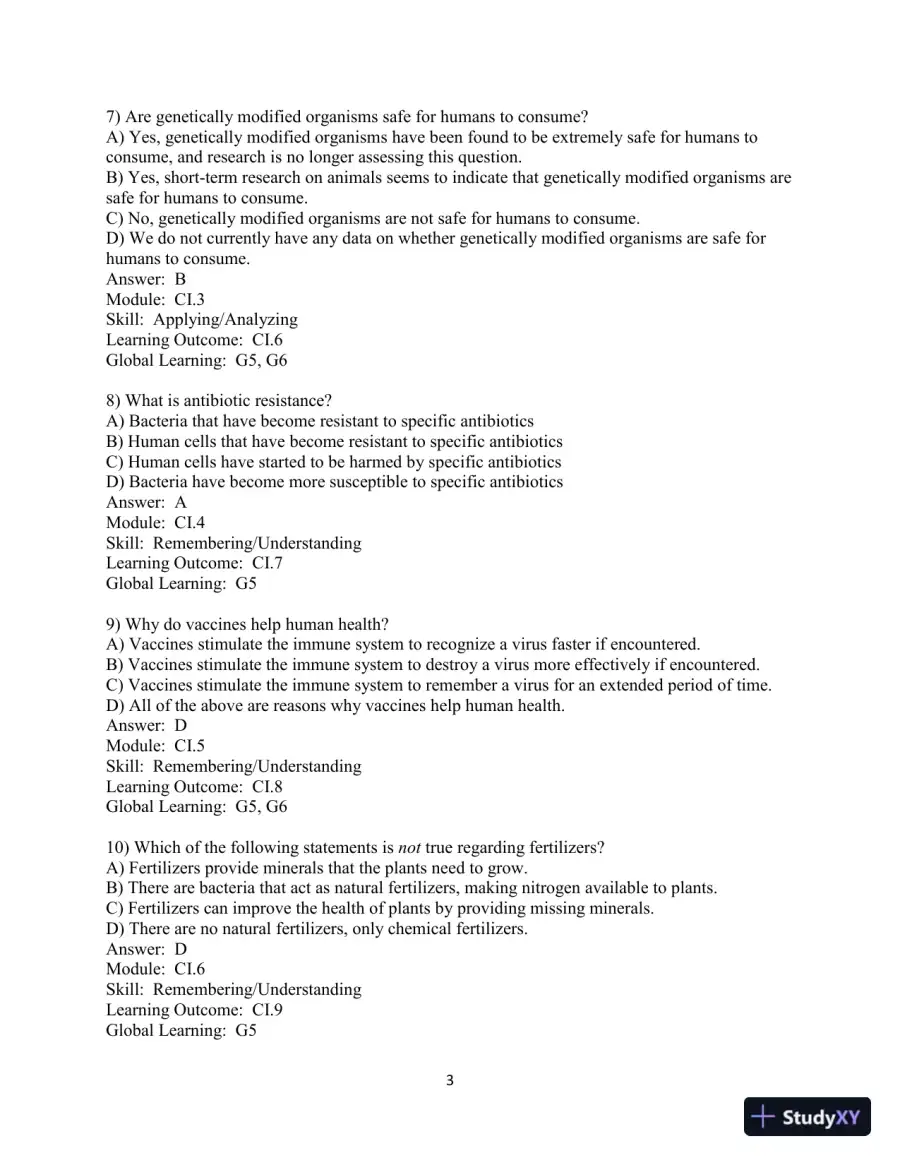 Test Bank For Biology: The Core, 3rd Edition, page 4