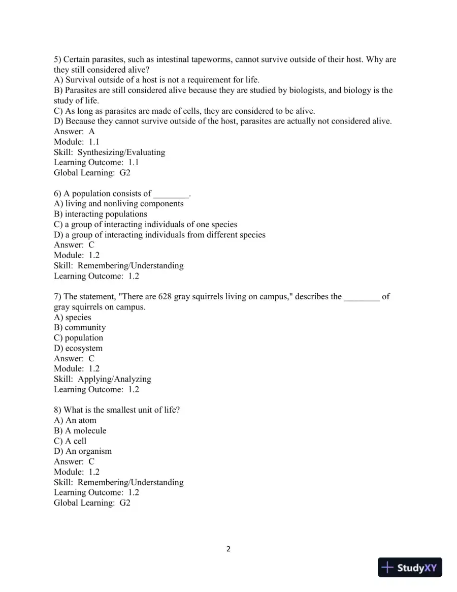 Test Bank For Biology: The Core, 3rd Edition, page 9