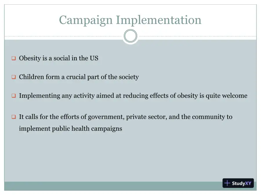 PART III Obesity Campaign: Public Health Campaign, page 4
