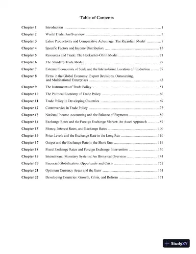 International Trade: Theory and Policy, 11th Edition Solution Manual - Page 3 preview image