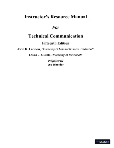 Lecture Notes for Technical Communication, 15th Edition - Page 1 preview image