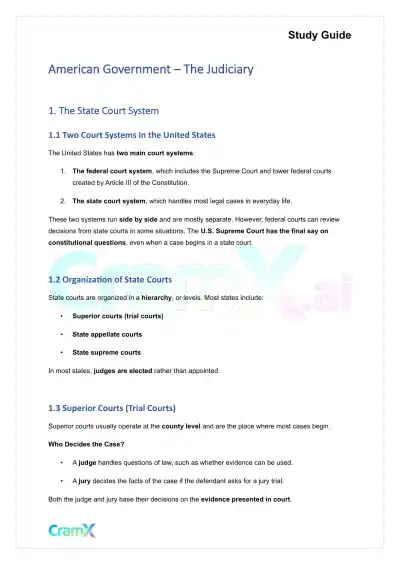 American Government - The Judiciary - Page 1 preview image