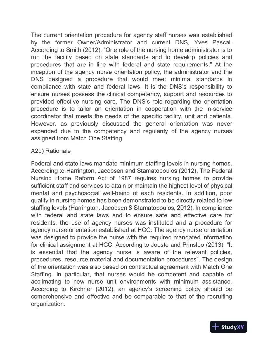 Challenges and Implications of Using Agency Nurses: A Case Study of Holliswood Care Center, page 5