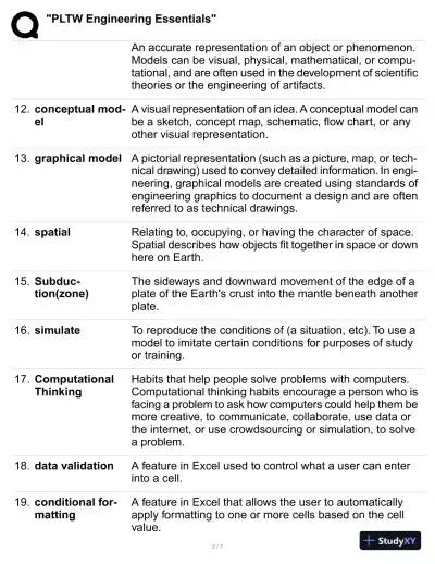 PLTW Engineering Essentials Practice Exam with Answers (69 Solved Questions) - Page 3 preview image