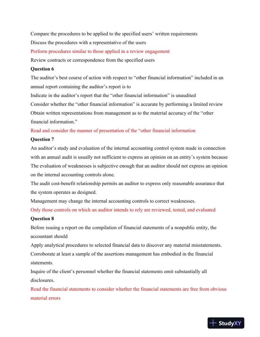 Accounting Audit Final Exam MCQs 2015, page 3