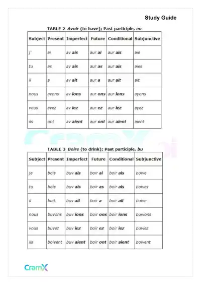 French I - Verb Charts - Page 2 preview image