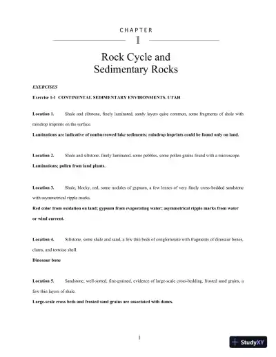 Solution Manual for Historical Geology: Interpretations and Applications, 6th Edition - Page 1 preview image