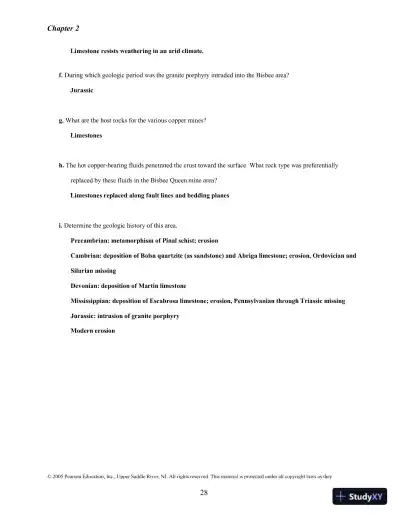 Solution Manual for Historical Geology: Interpretations and Applications, 6th Edition - Page 24 preview image