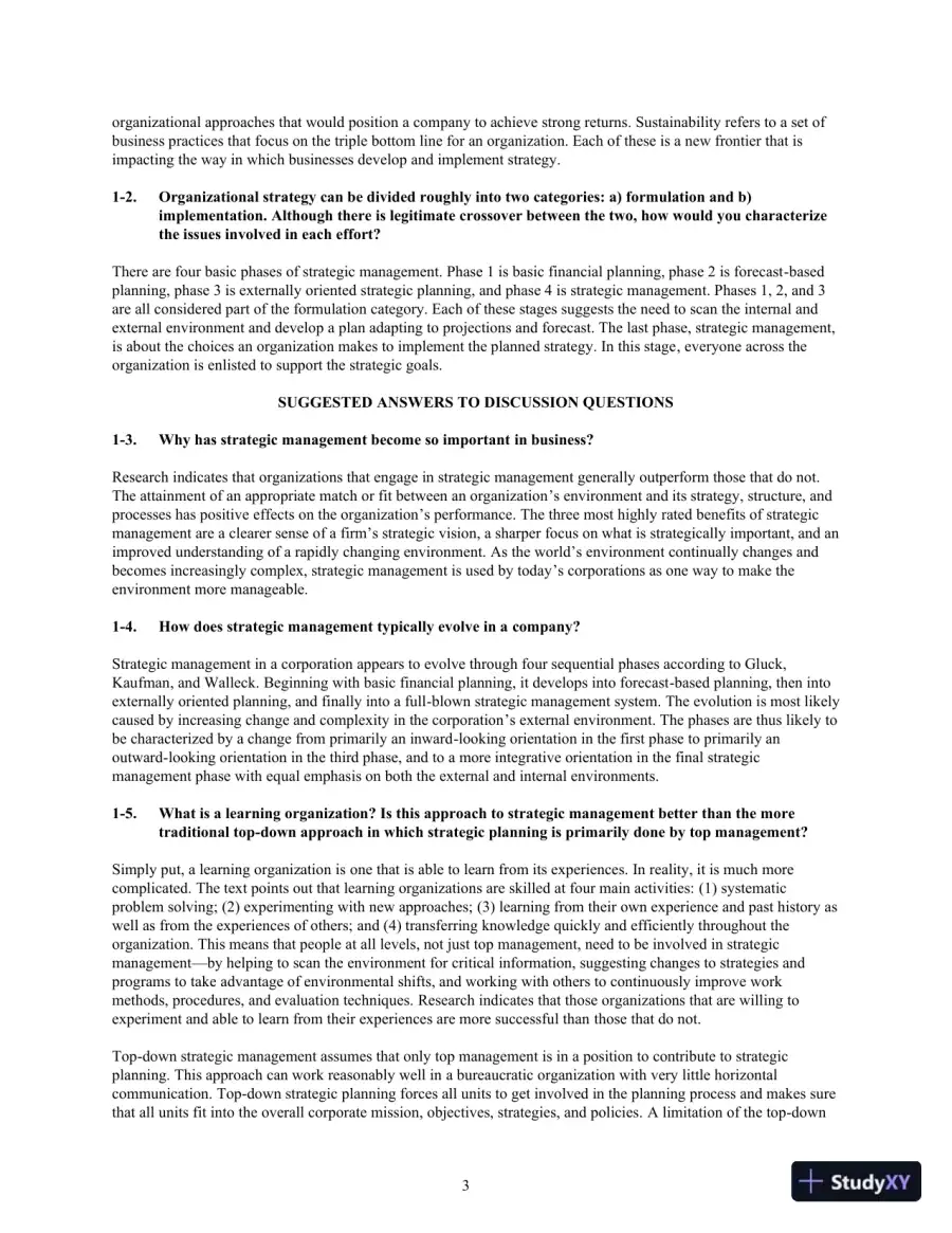 Concepts in Strategic Management and Business Policy: Globalization, Innovation and Sustainability, 15th Edition Solution Manual, page 11