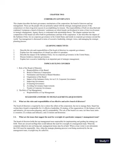 Concepts in Strategic Management and Business Policy: Globalization, Innovation and Sustainability, 15th Edition Solution Manual - Page 15 preview image