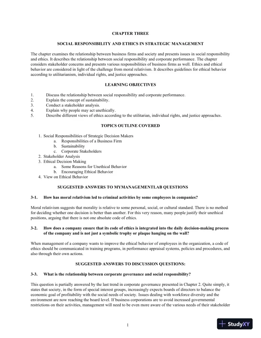 Concepts in Strategic Management and Business Policy: Globalization, Innovation and Sustainability, 15th Edition Solution Manual, page 21