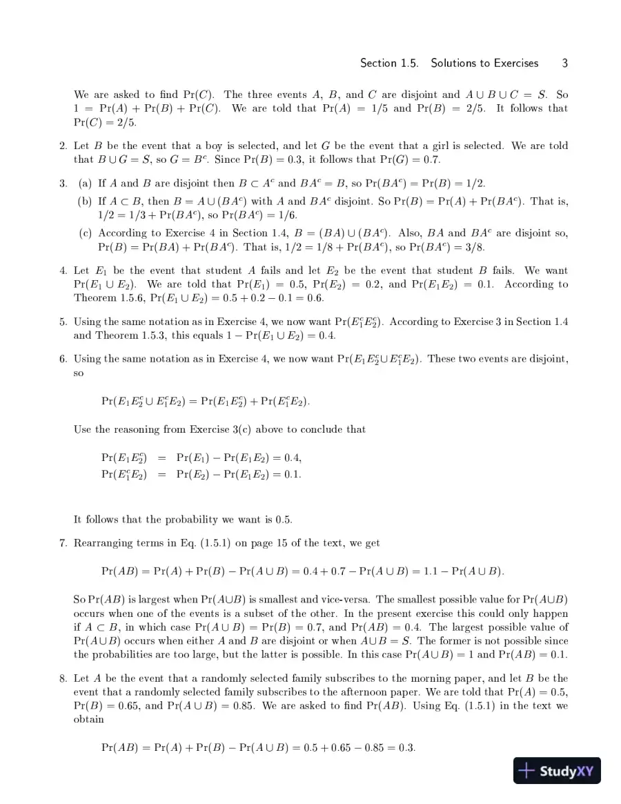 Solution Manual for Probability and Statistics, 3rd Edition, page 11