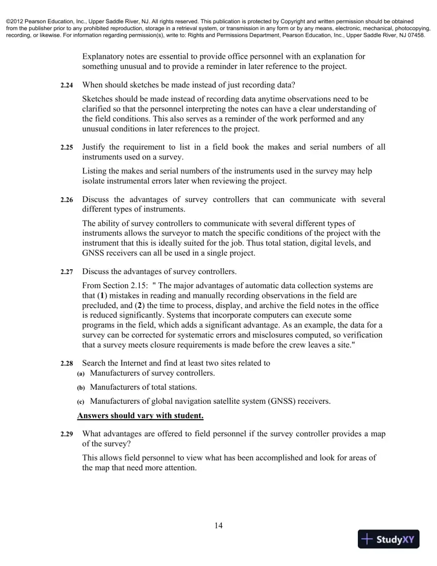 Solution Manual For Elementary Surveying: An Introduction To Geomatics, 13th Edition, page 10