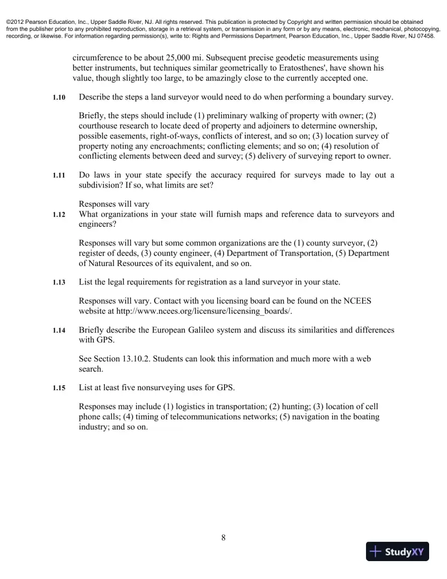 Solution Manual For Elementary Surveying: An Introduction To Geomatics, 13th Edition, page 4