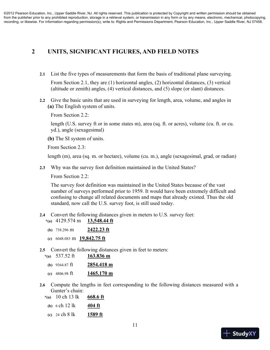 Solution Manual For Elementary Surveying: An Introduction To Geomatics, 13th Edition, page 7