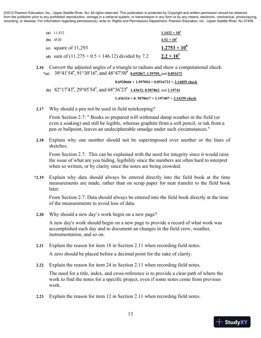 Solution Manual For Elementary Surveying: An Introduction To Geomatics, 13th Edition, page 9