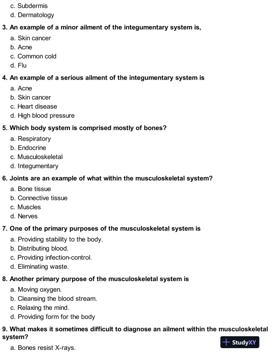 HESI Anatomy and Physiology A2 Exam Testbank With Answers (25 Solved Questions), page 3