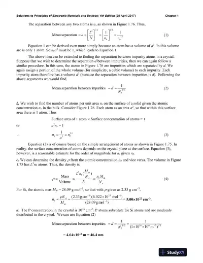 Solution Manual for Principles Of Electronic Materials And Devices, 4th Edition - Page 10 preview image