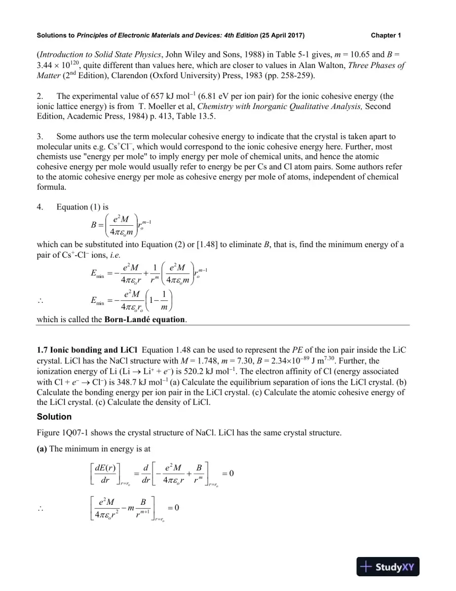 Solution Manual for Principles Of Electronic Materials And Devices, 4th Edition, page 14