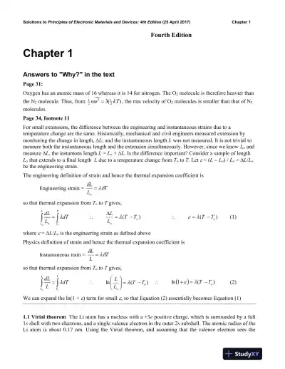 Solution Manual for Principles Of Electronic Materials And Devices, 4th Edition - Page 3 preview image