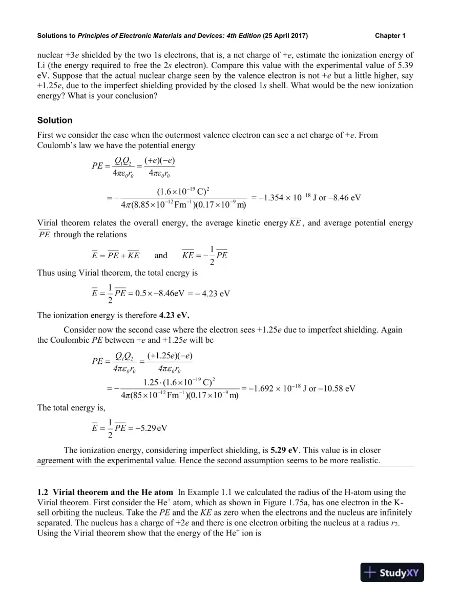 Solution Manual for Principles Of Electronic Materials And Devices, 4th Edition, page 4